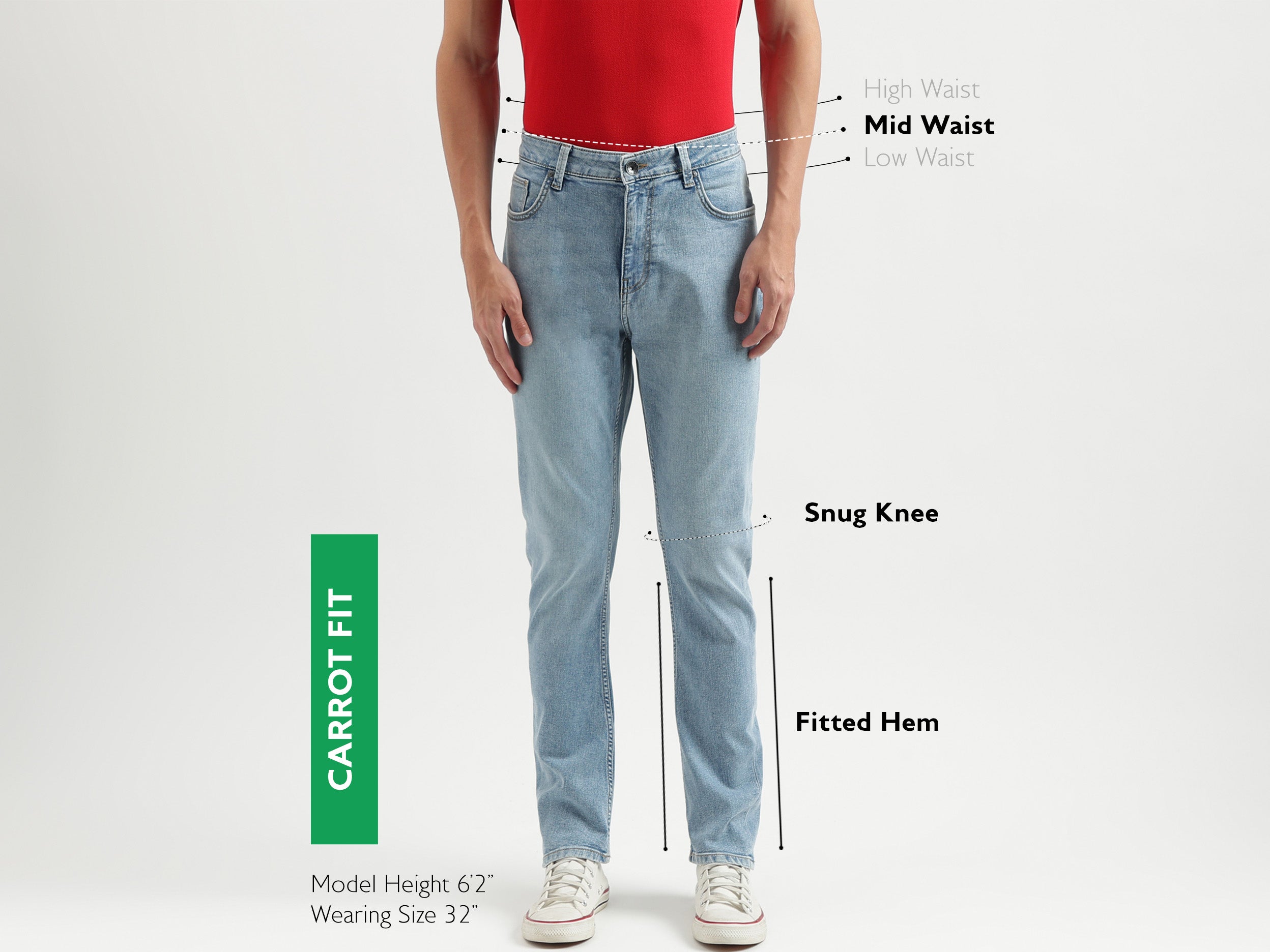 Solid Pattern Carrot Fit Jeans – United Colors of Benetton Store