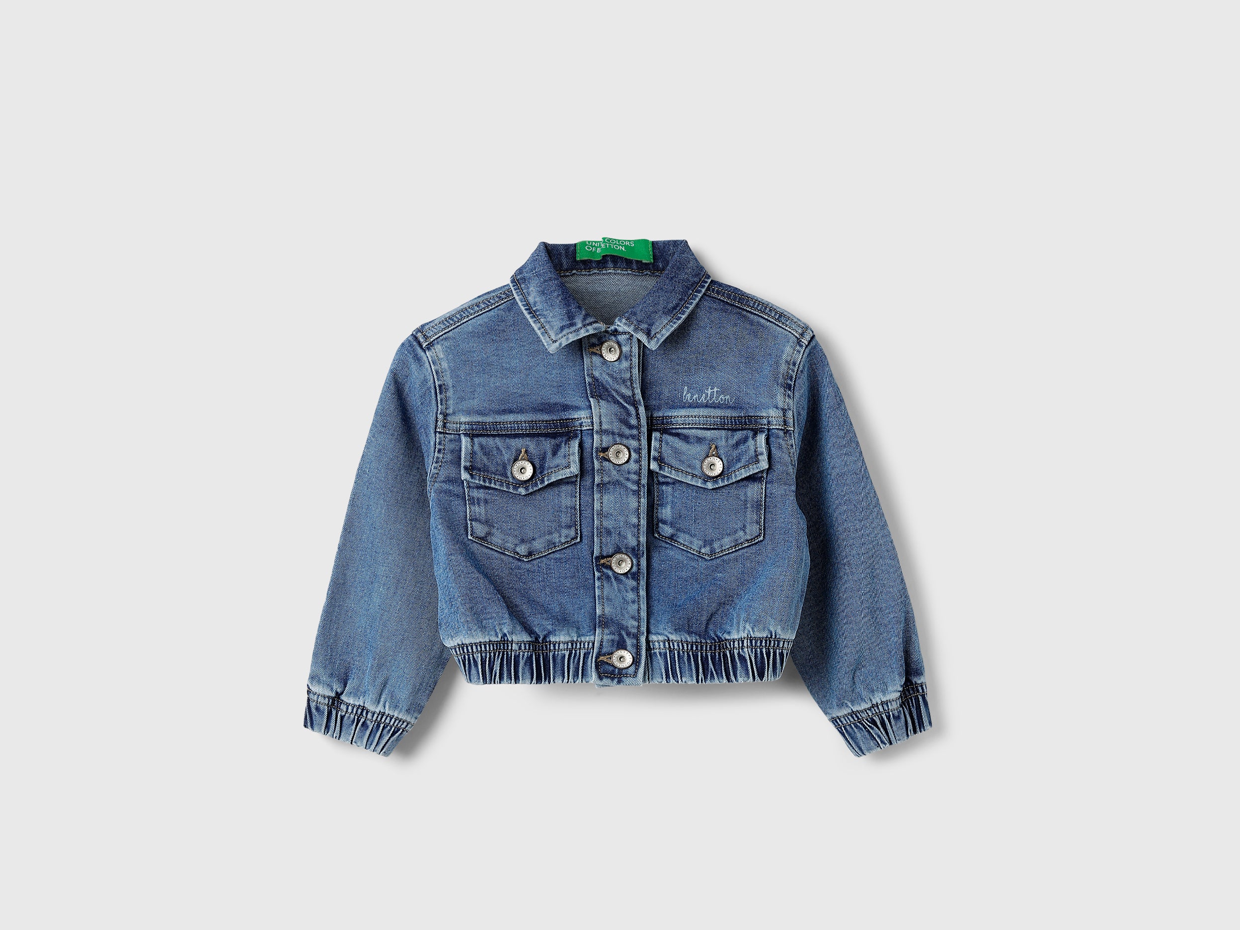 Girl's Regular Fit Elasticated Hem Denim Jacket