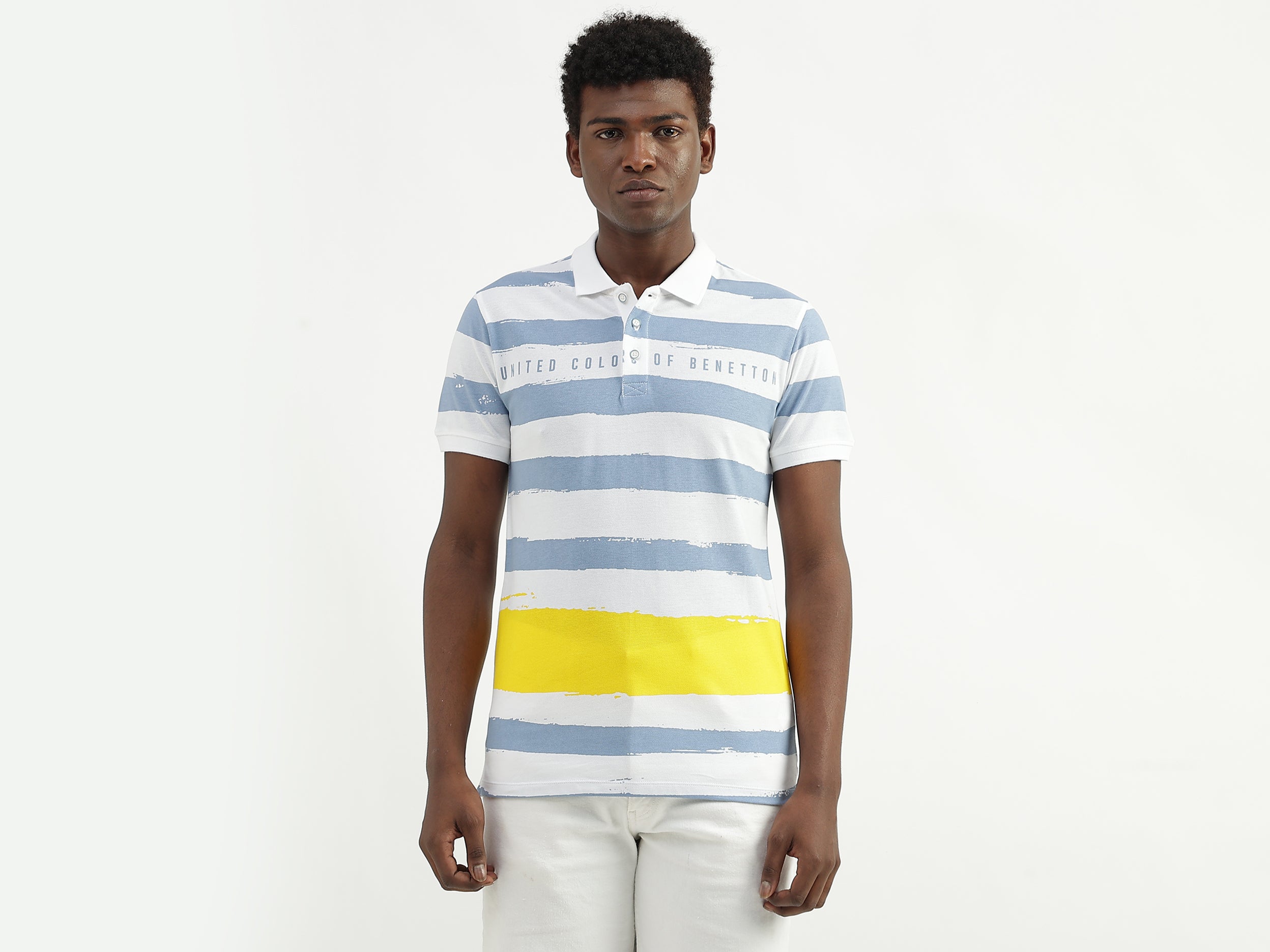 Cotton Printed Polo Collar Mens T-shirts