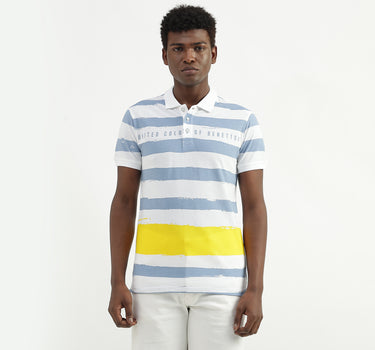 Cotton Printed Polo Collar Mens T-shirts