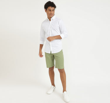 Men White Solid Slim Shirt