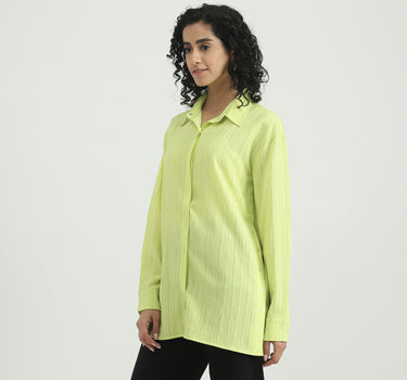 Polyester Solid Spread Collar Women Shirts