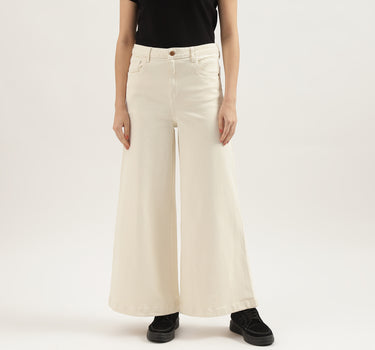 Solid Wide Leg Fit Trousers