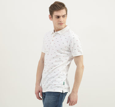 Men Printed Polo Collar T-Shirt