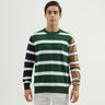 Men's Regular Fit Crew Neck Striped Sweater