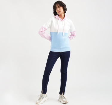 Women Colorblocked Closed Sweatshirt