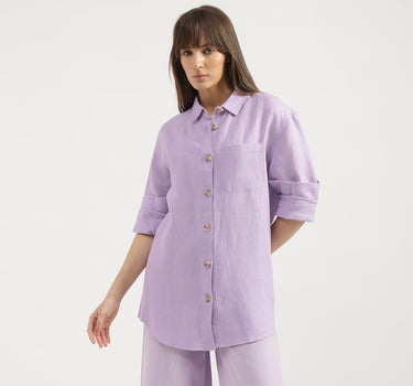 Regular Fit Spread Collar Solid Shirts