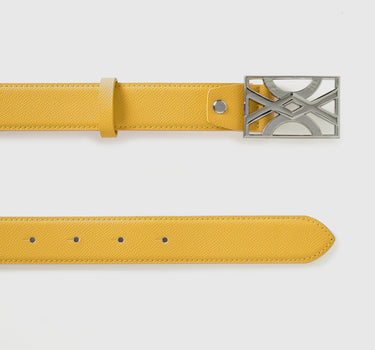 YELLOW BELT WITH LOGOED BUCKLE