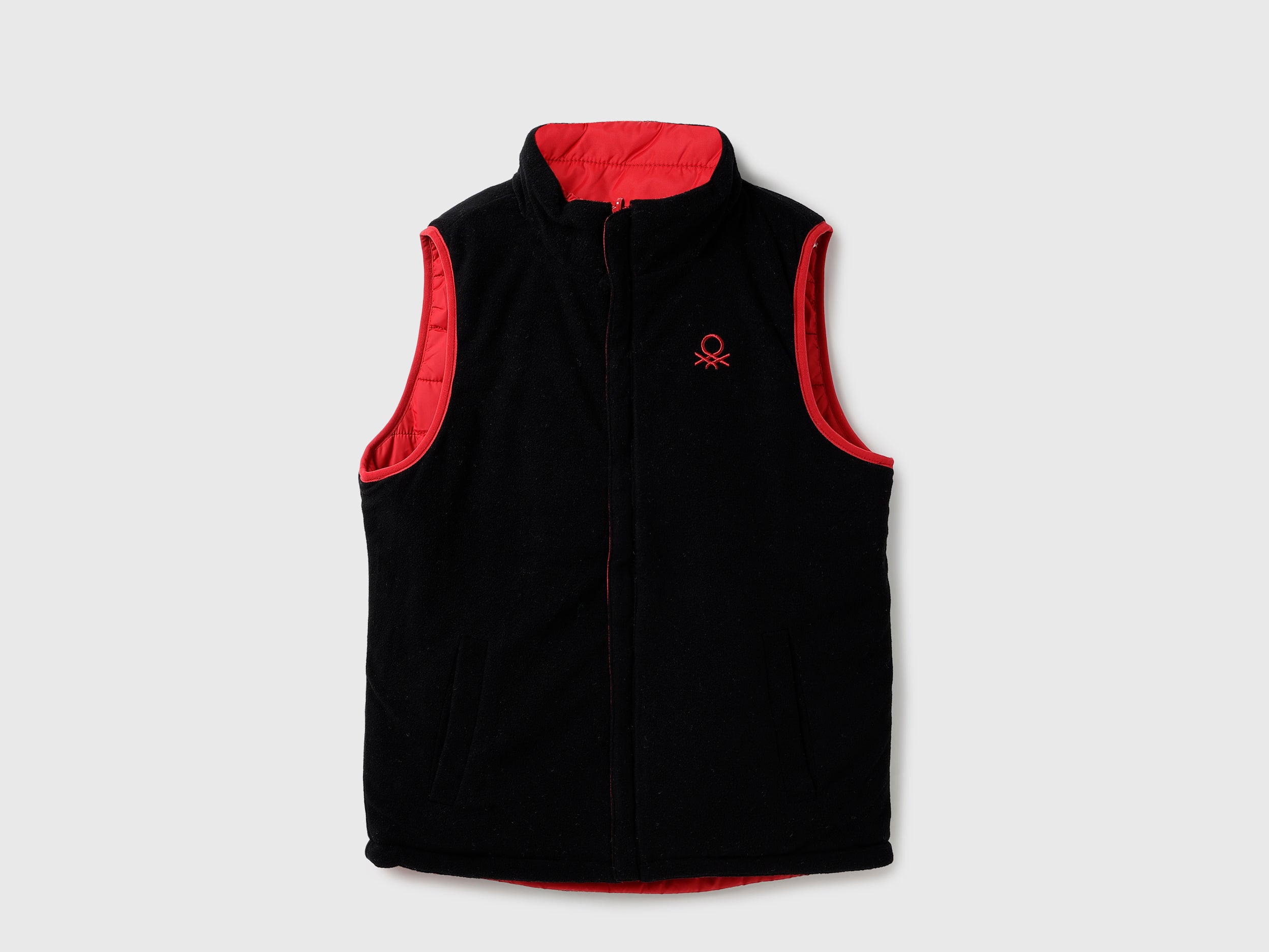 Boy's Regular Fit Sleeveless Reversible Jacket