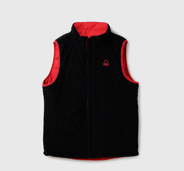 Boy's Regular Fit Sleeveless Reversible Jacket