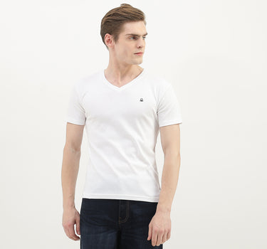 Men Solid V-Neck T-Shirt