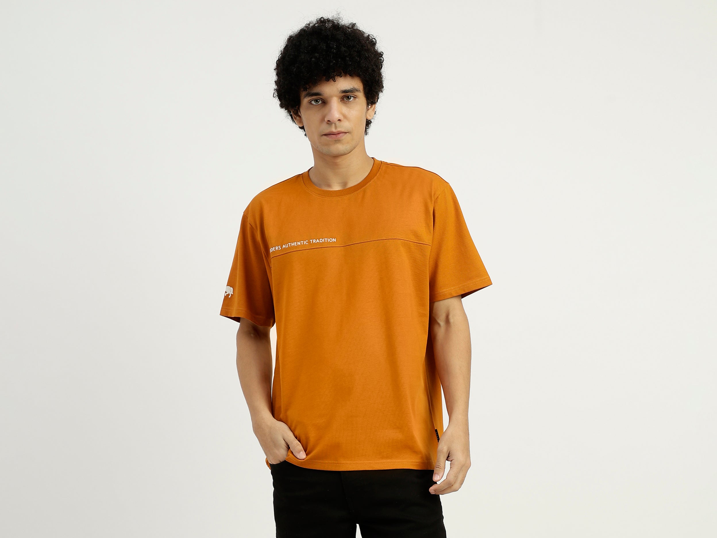 Relaxed Fit Round Neck Solid T-Shirt