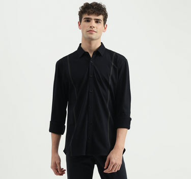 Regular Fit Spread Collar Solid Shirt