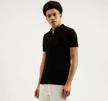 Regular Fit Ribbed Collar Solid T-Shirt