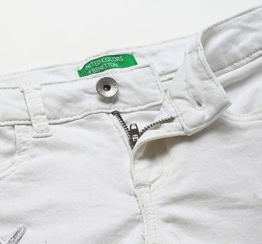 Basic White Denim Shorts