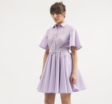 Regular Fit Spread Collar Solid Dress