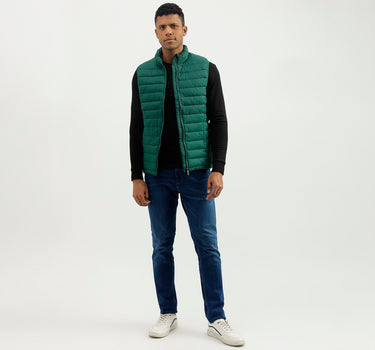 Regular Fit Mock Neck Solid Jacket