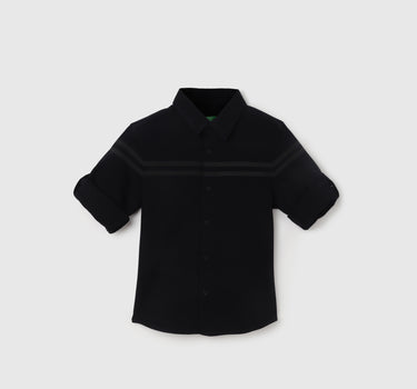 Regular Fit Spread Collar Solid Shirt