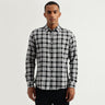 Men's Slim Fit Spread Collar Checked Shirts