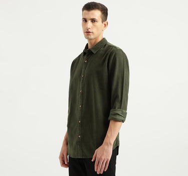 Men's Regular Fit Spread Collar Textured Shirts