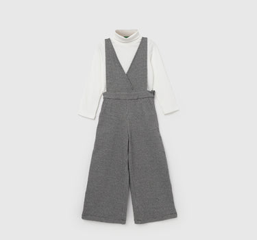 Regular V-Neck Houndstooth Dungaree