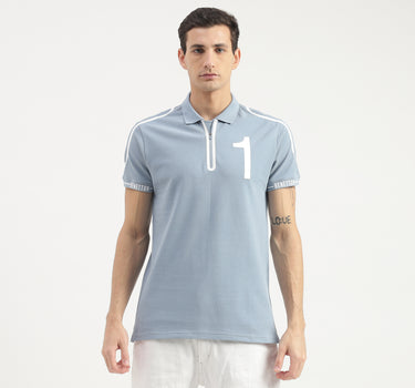 Zipper Detail Polo T-Shirt