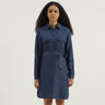 Solid Spread Collar Shirt Dress