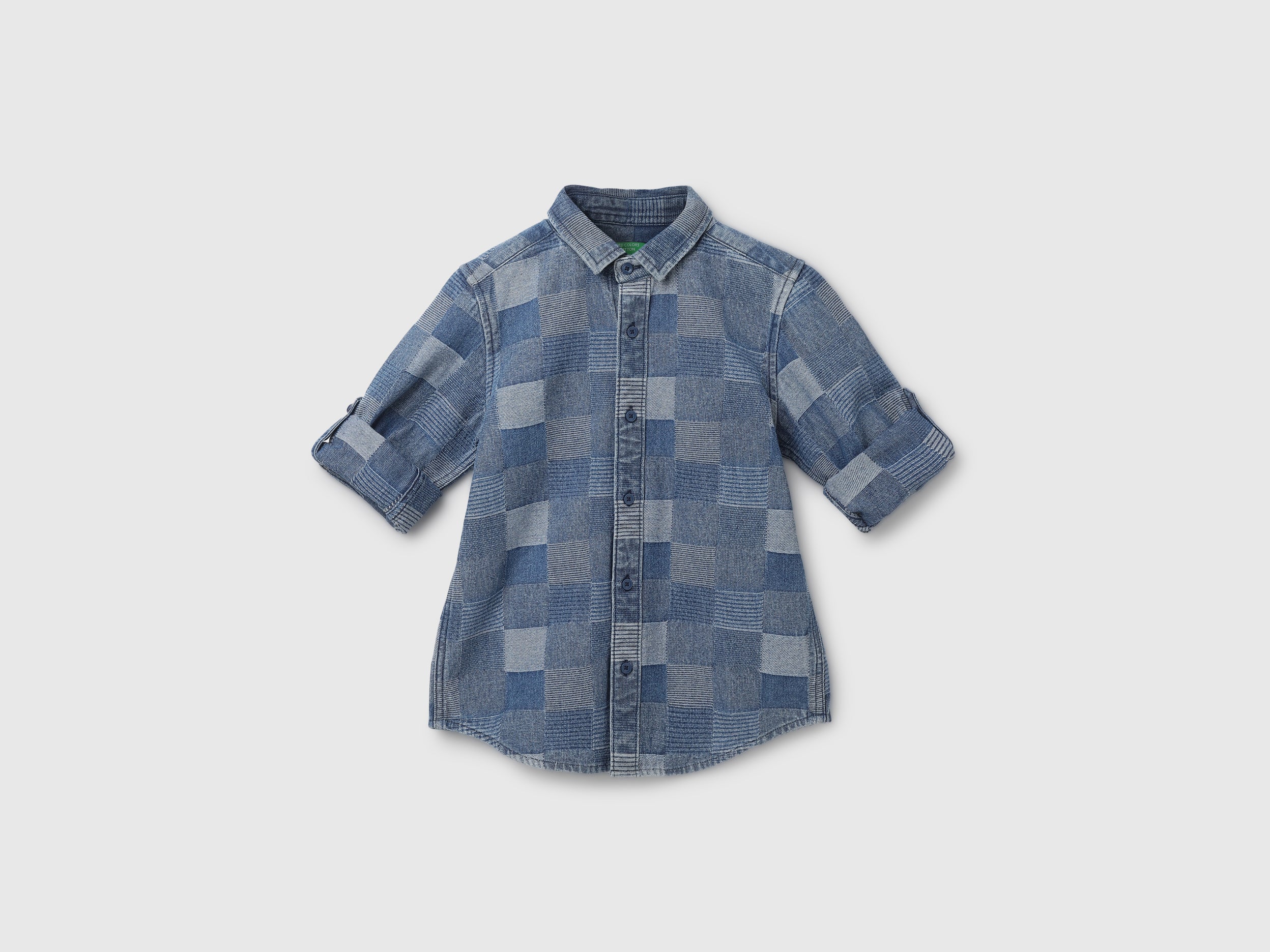 Boy's Regular Fit Spread Collar Checked Shirt