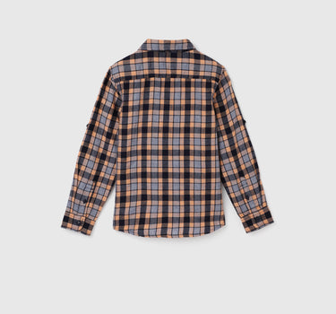 Boy's Regular Fit Spread Collar Checked Shirts