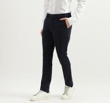 Solid Mid Rise Slim Fit Trousers