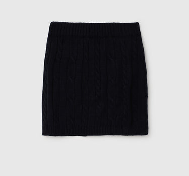 Side Button Cable Knit Skirt Regular Fit Skirt