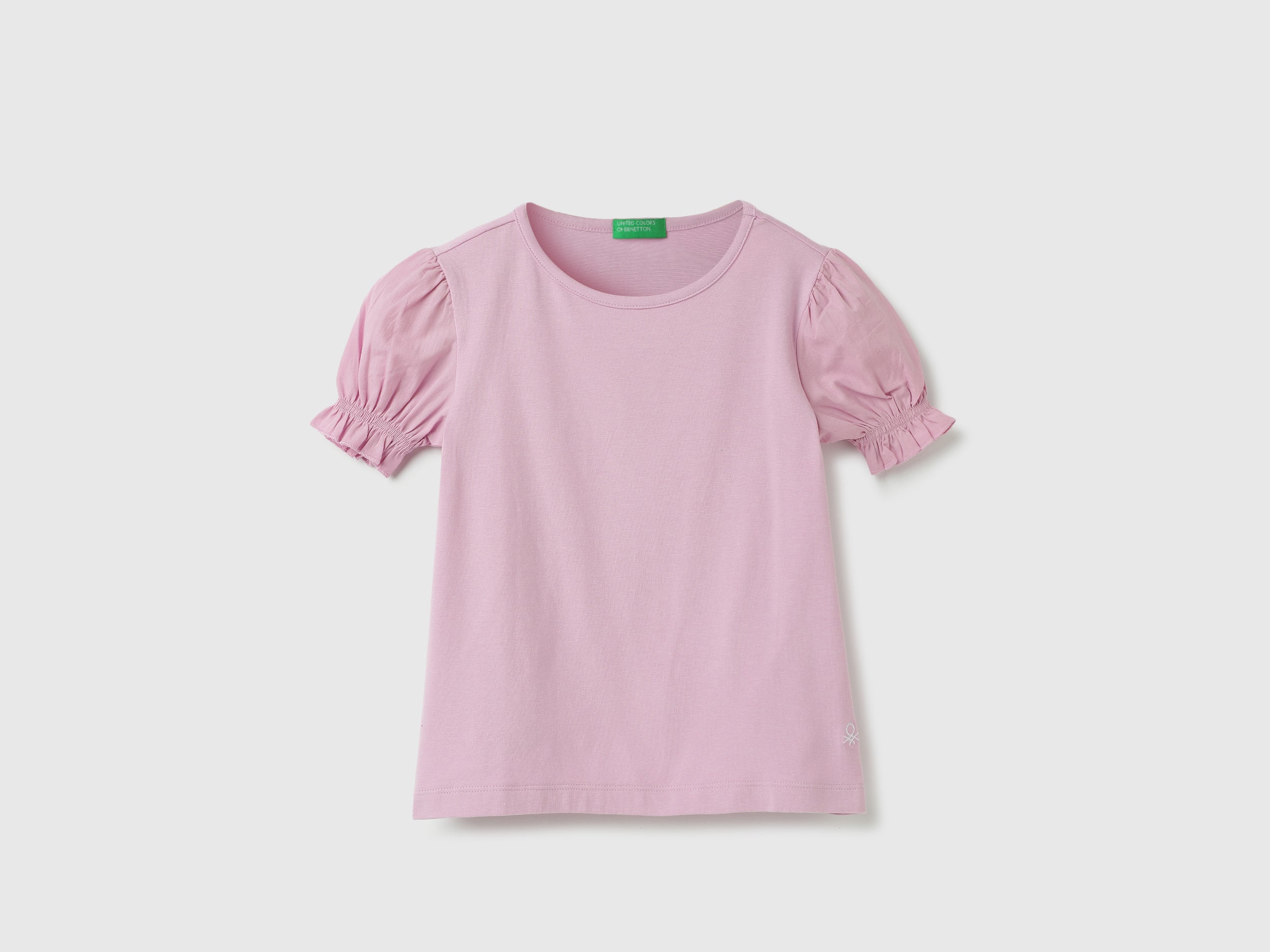 Regular-Fit Round Neck Solid Top With Smocking Detail