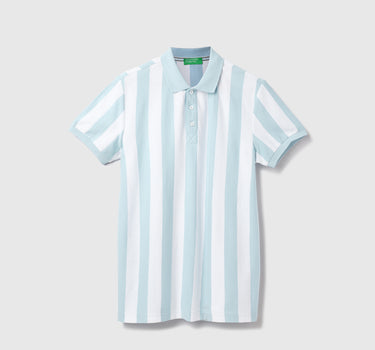 Cotton Striped Polo Collar Mens T-shirts