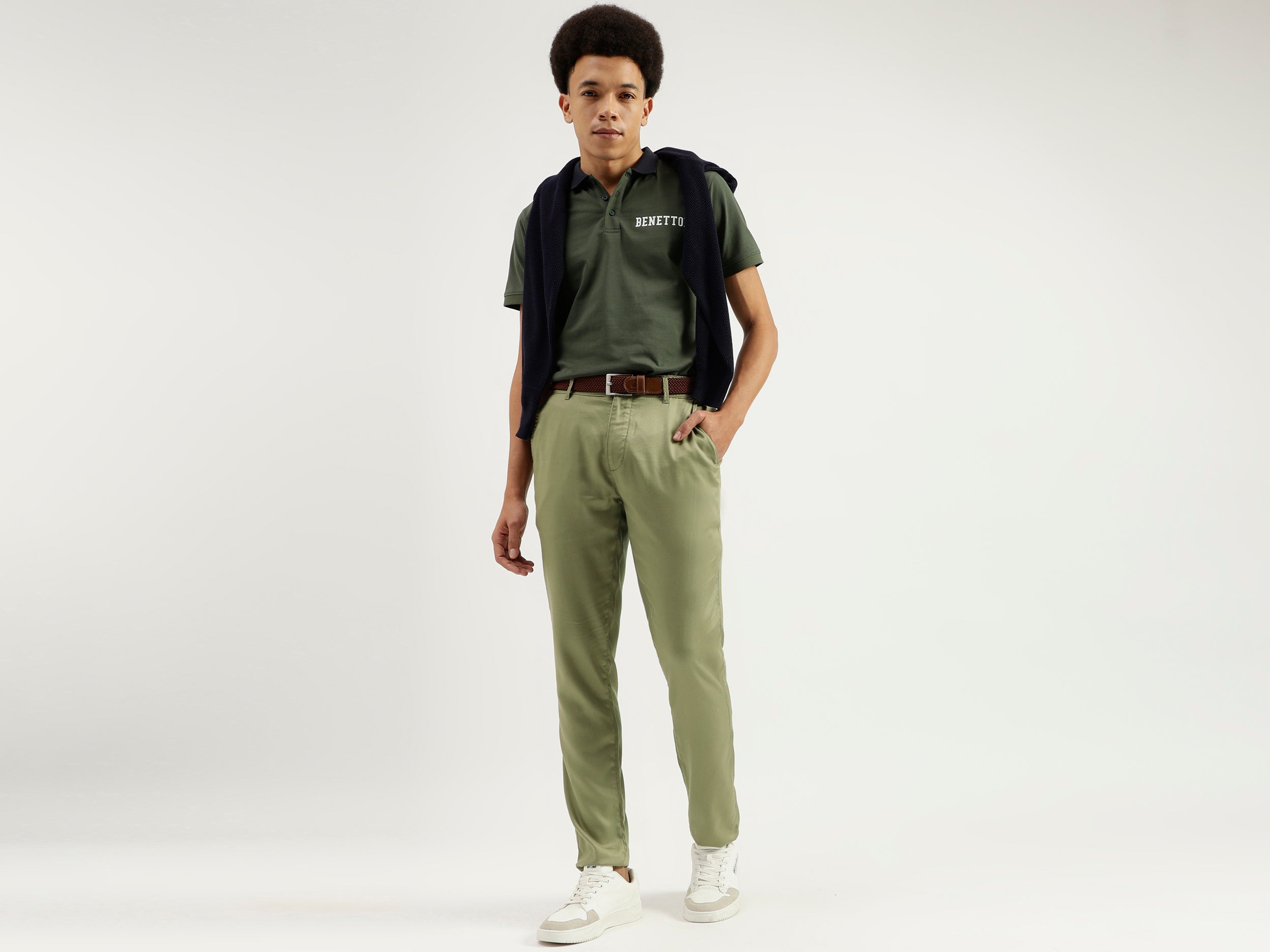 Solid Relaxed Fit Trousers