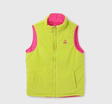 Boy's Regular Fit Sleeveless Reversible Jacket