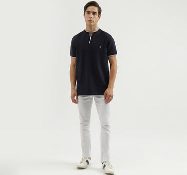 Men's Regular Fit Polo Neck Solid T-Shirt