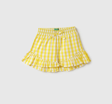 Girls Checked Regular Fit Shorts