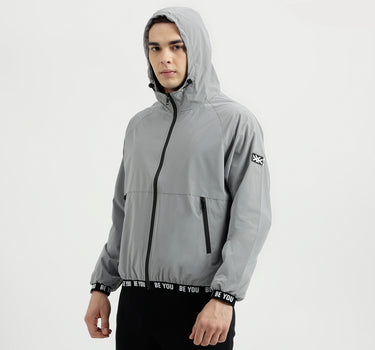 Men's Regular Fit Hooded Neck Tech Fabric Jacket