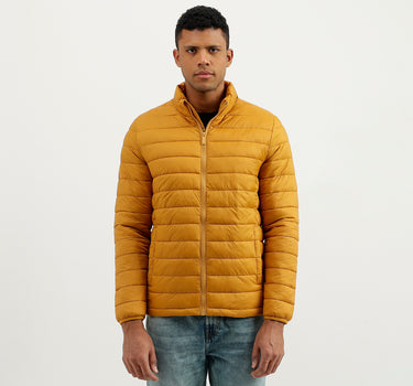 Regular Fit Mock Neck Solid Jacket