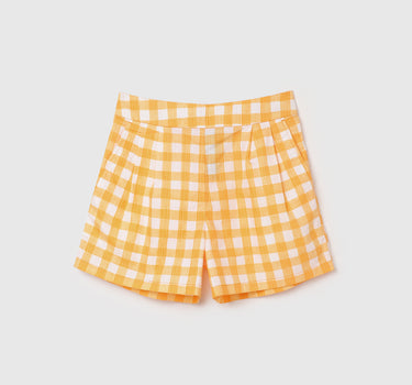 Checked Pattern High-Waist Shorts