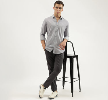 Slim Fit Spread Collar Solid Shirts