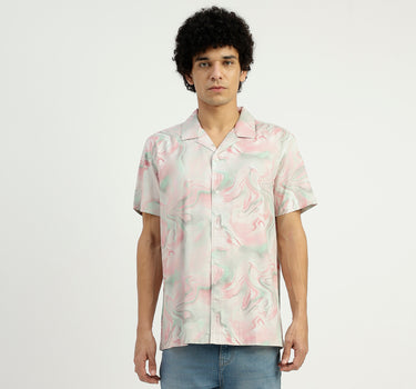 Regular Fit Spread Collar Printed Shirt