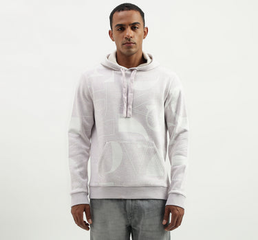 Regular Fit Hood Printed Sweatshirt