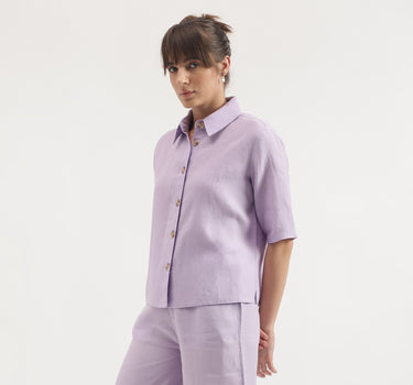 Regular Fit Spread Collar Solid Shirt