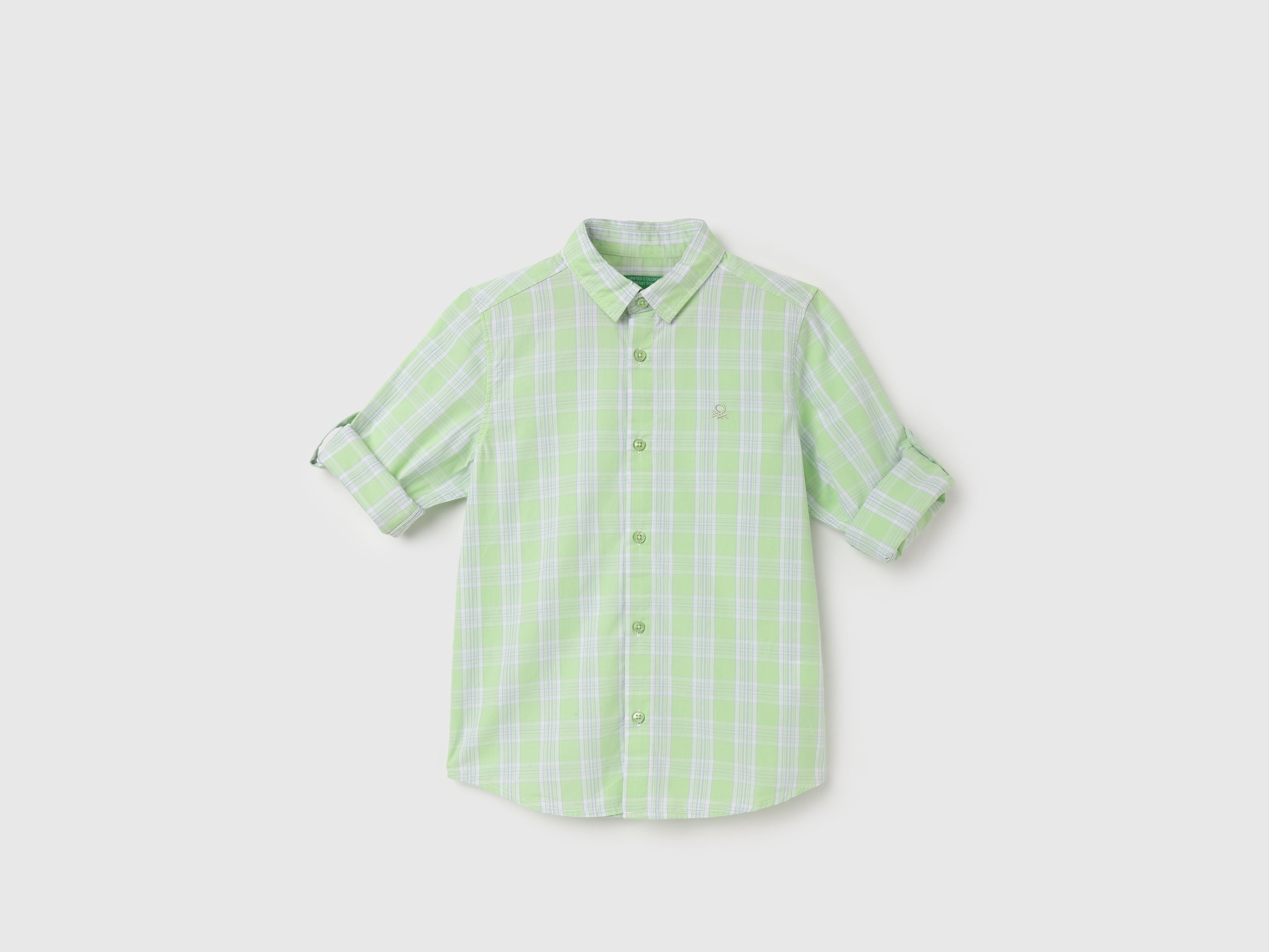 Regular Fit Spread Collar Checkered Shirt