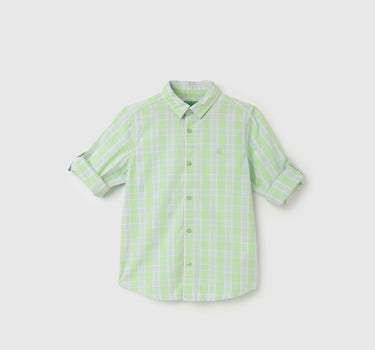 Regular Fit Spread Collar Checkered Shirt