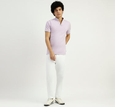 Regular Fit Henley Neck Solid T-Shirt