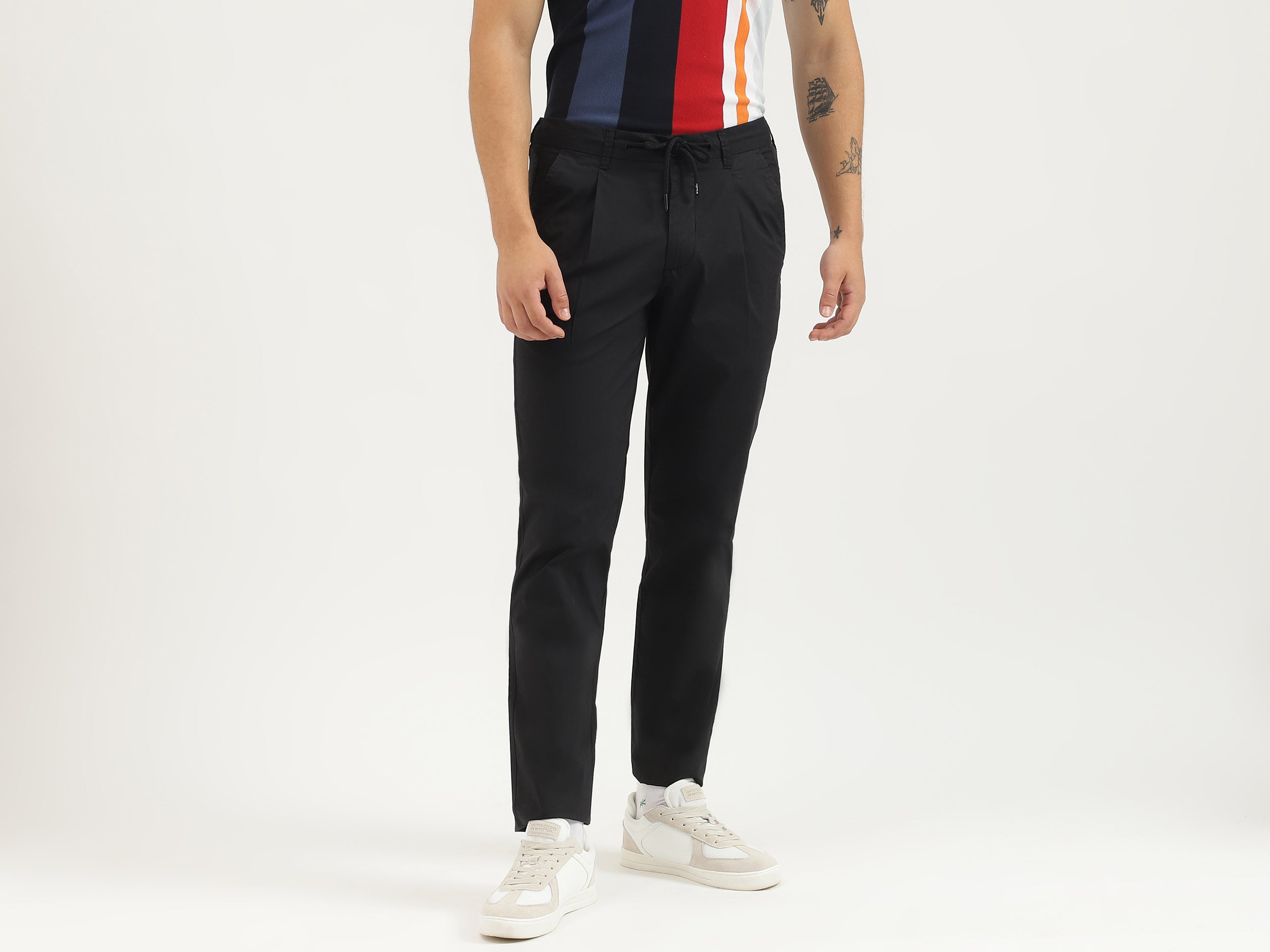 Solid Relaxed Fit Trousers