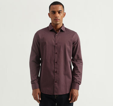 Men's Slim Fit Cutaway Collar Printed Shirts