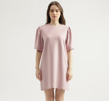 Regular Fit Round Neck Solid Women's Dress